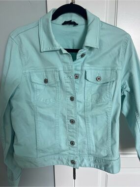 Talbots Mint Green Jean Jacket - Button-Up Denim